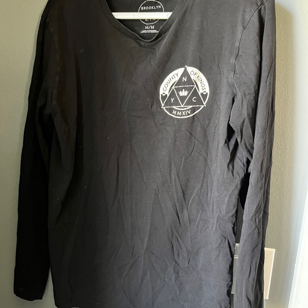 Brooklyn Calling NYC Black Long Sleeve Men's Shirt